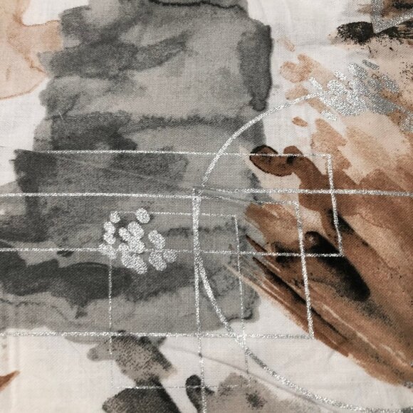 potholder gray tan silver geometrics quilted Pot holders handmade Abstract art - Picture 4 of 6